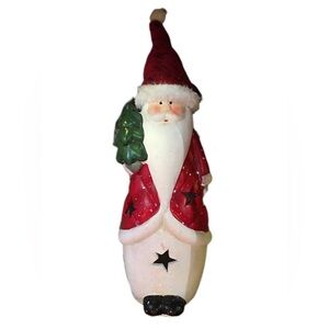 Festive Santa Claus Figurine with Red Coat